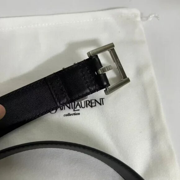 Saint Laurent YSL Black Leather Belt main image 4